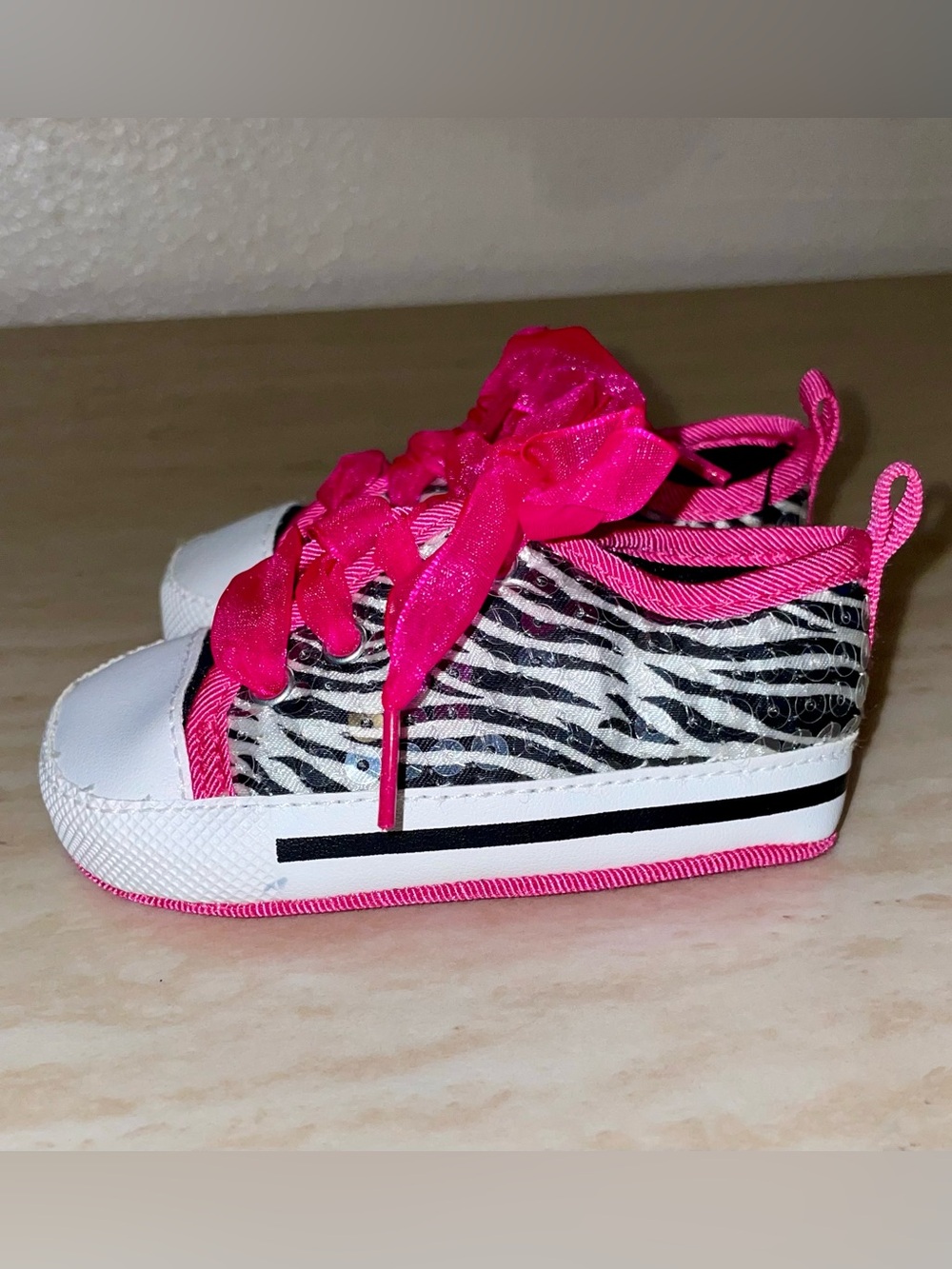 6/9m Zebra Print Baby Shoes